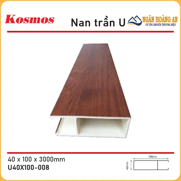 Trần Nan Nhựa Giả Gỗ Kosmos U40X100-008